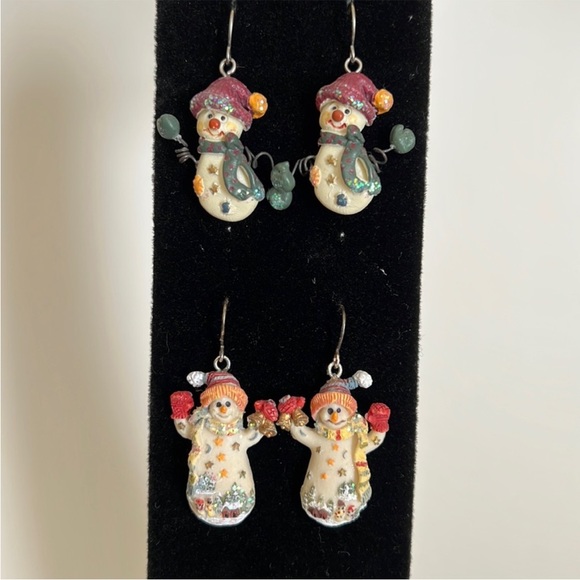 unbranded Jewelry - Vintage Set of 2 Snowman Earrings